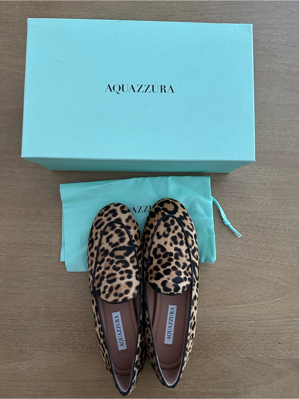 Aquazzura Guanto Slipper Leopard-Print Loafers